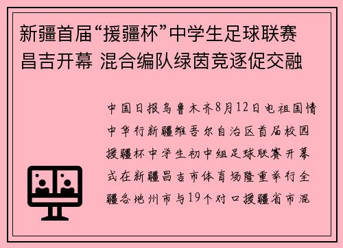 新疆首届“援疆杯”中学生足球联赛昌吉开幕 混合编队绿茵竞逐促交融